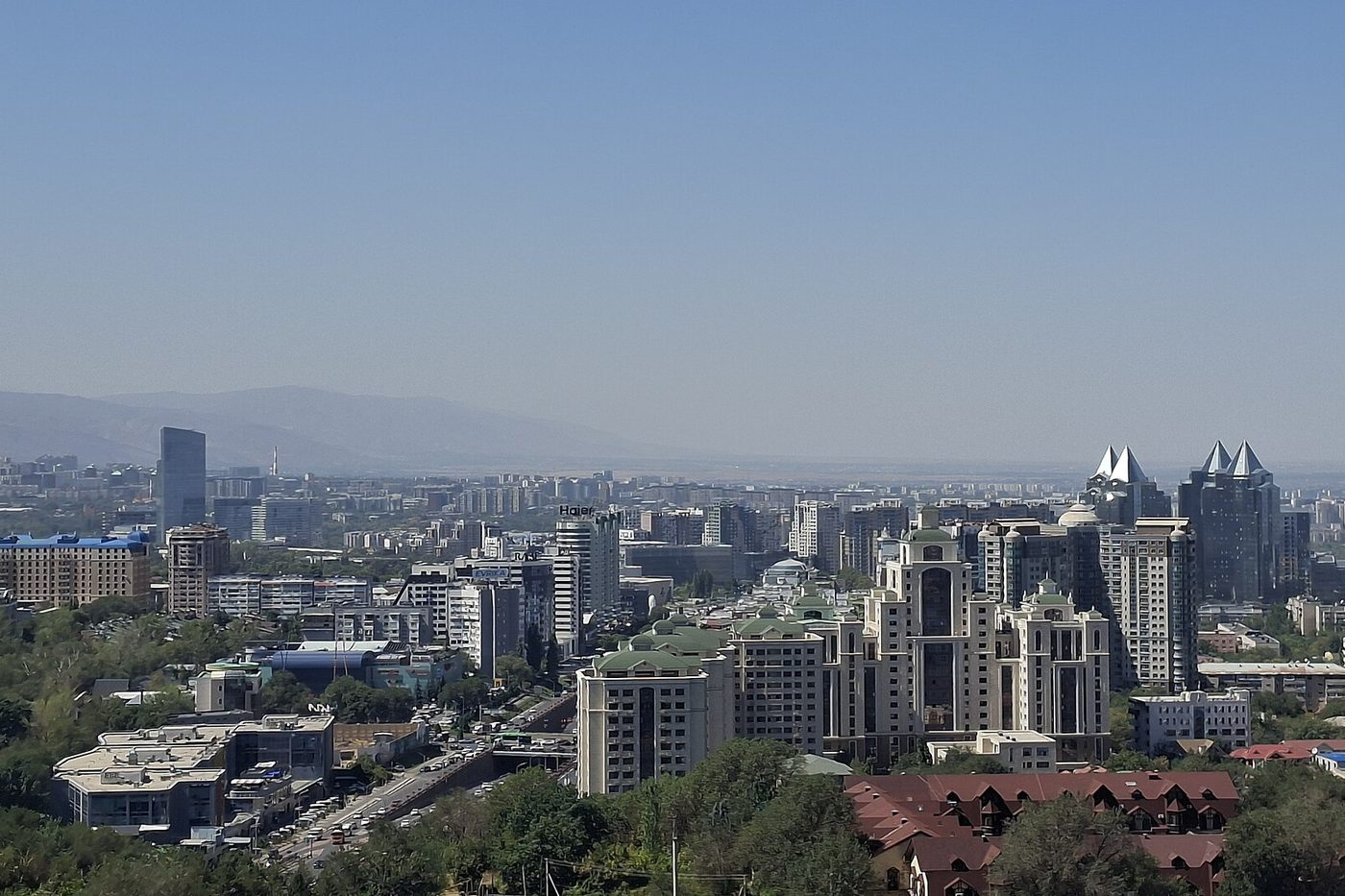Central Almaty seen from Kök-Töbe hill