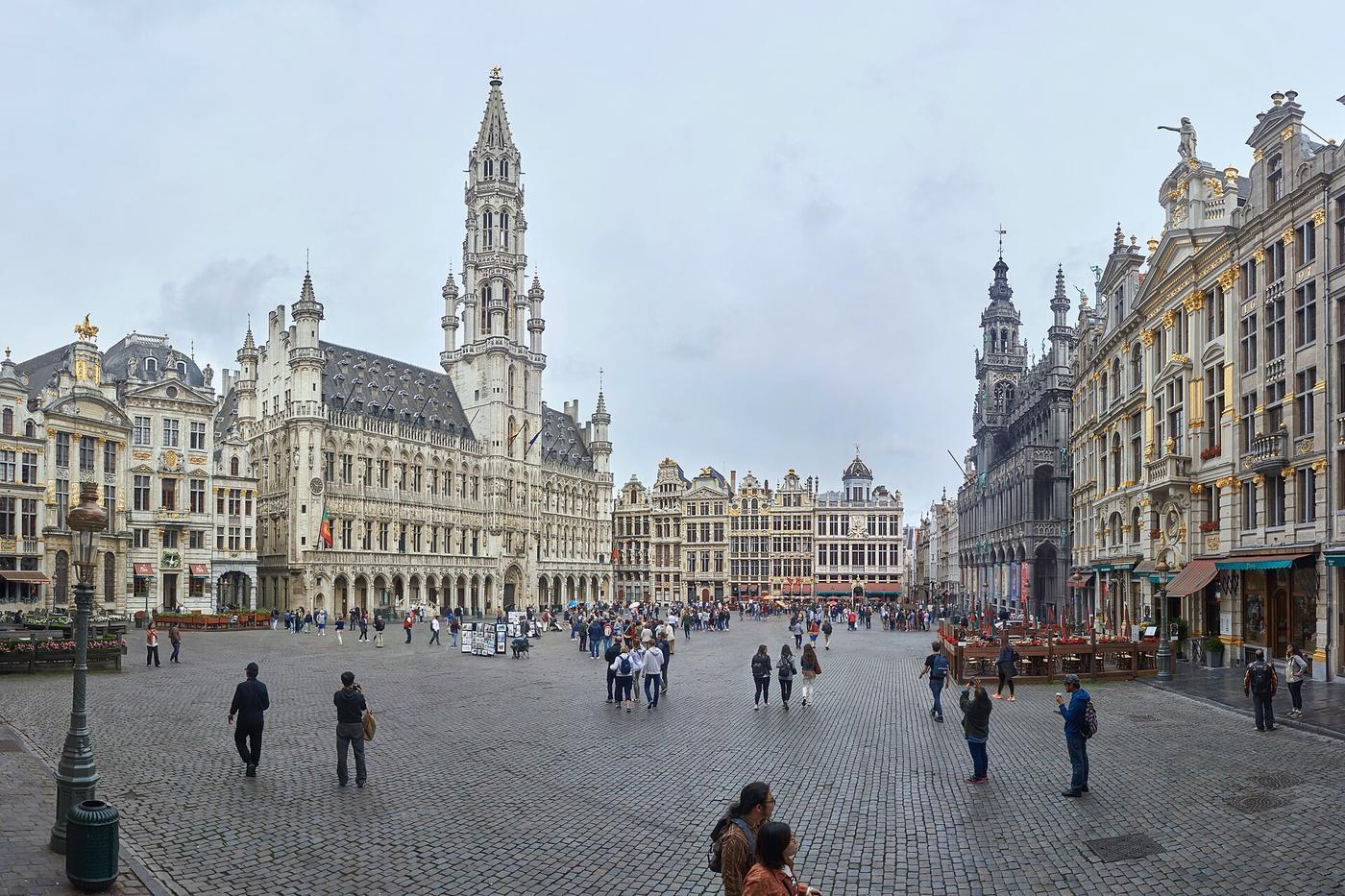 The town hall and the Grand-Place in Brussels
