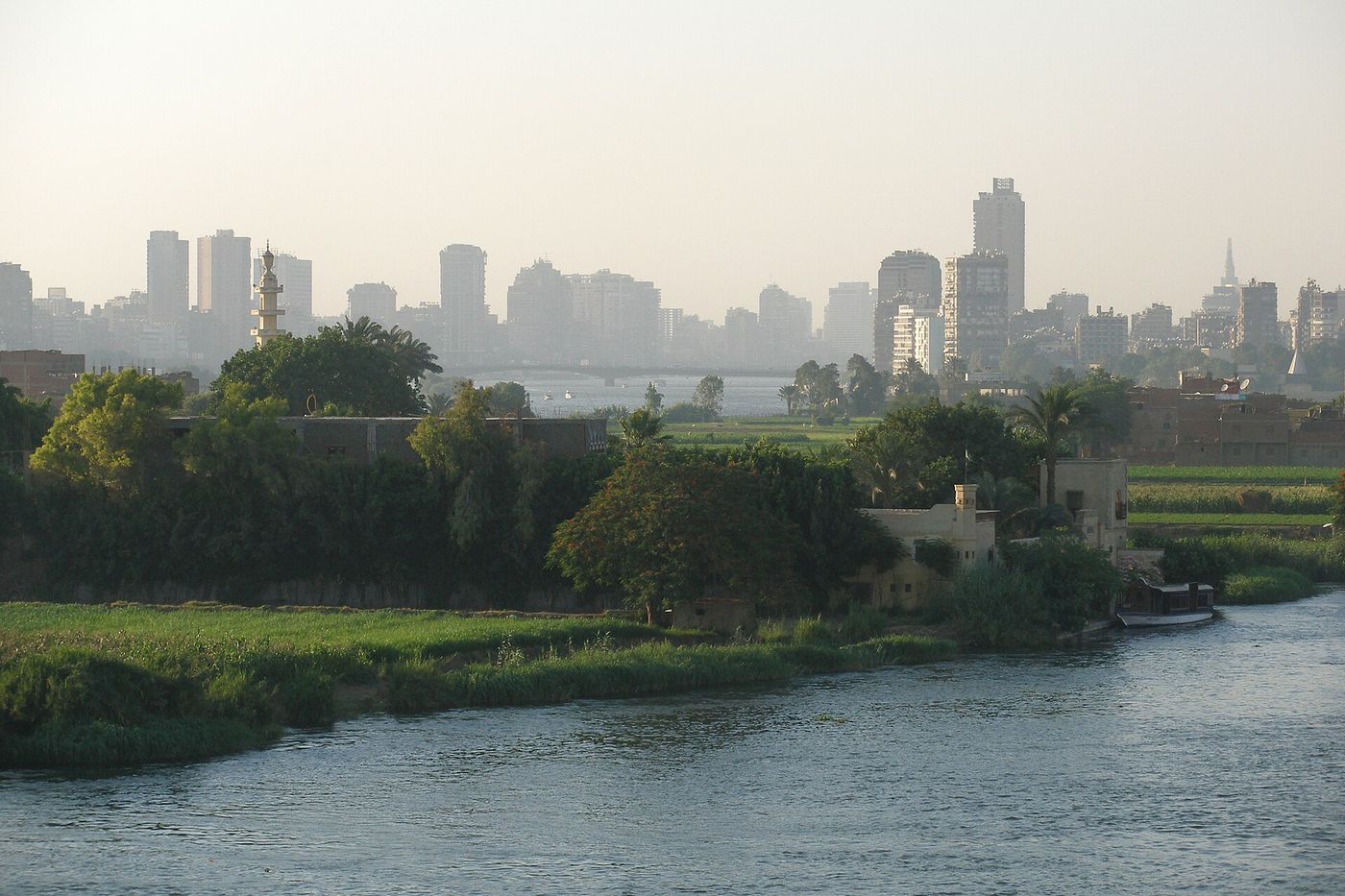 The Nile with the Cairo skyline behind